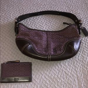 Small purple Coach purse with change purse.